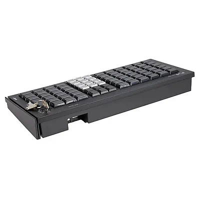 клавиатура программируемая poscenter s77a (77 клавиш, msr, ключ, usb), черная