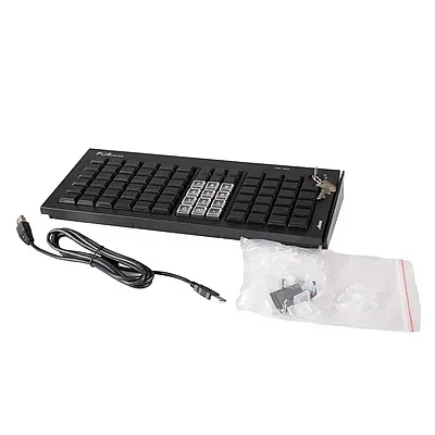 клавиатура программируемая poscenter s77a (77 клавиш, msr, ключ, usb), черная